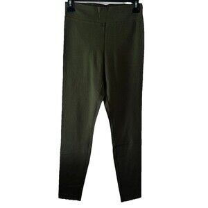 HUE Women’s Blackout Cotton Leggings Size Small  Army Green